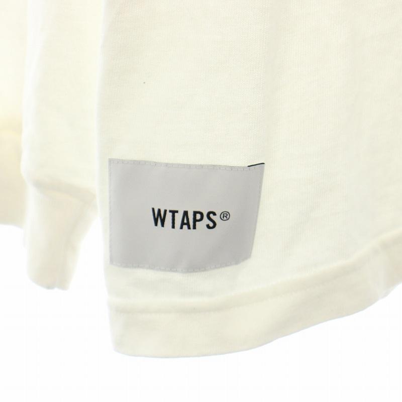 【中古】ダブルタップス 23AW OBJ 03 LS Cotton Fortless Tシャツ ロンT 長袖 01 白 黒 232ATDT-CSM12 メンズ ダブルタップス 23AW OBJ 03 LS Cotton Fortless Tシャツ ロンT