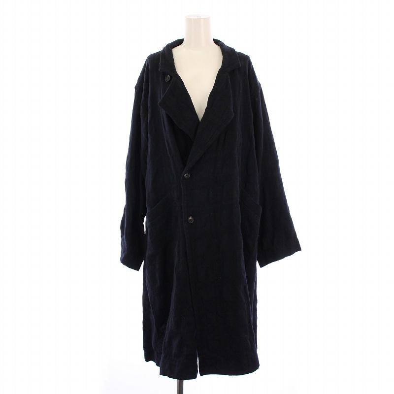 パドカレ pas de calais チェスターコート ロング チェック柄 ウール