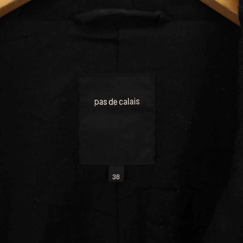 パドカレ pas de calais チェスターコート ロング チェック柄 ウール