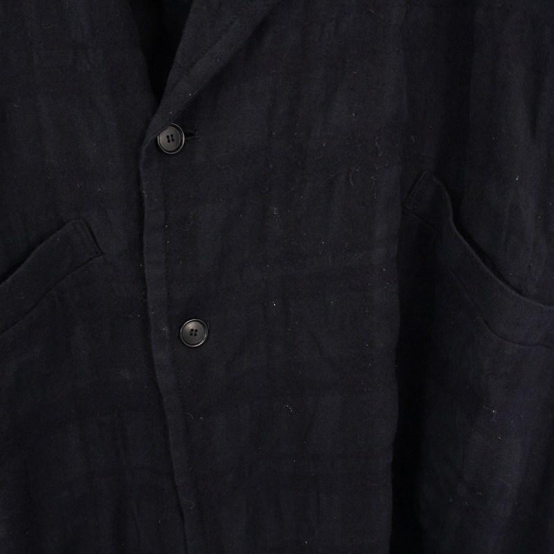 パドカレ pas de calais チェスターコート ロング チェック柄 ウール