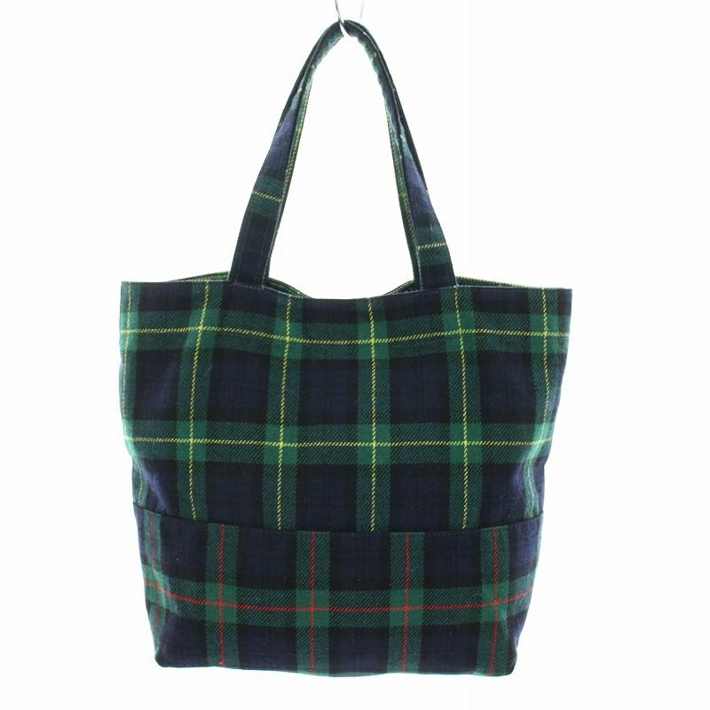 PORTER 吉田カバン　ミニボストンバッグ　ネイビー×内布チェック PORTER ポーター 吉田カバン トートバッグ タータンチェック柄 緑