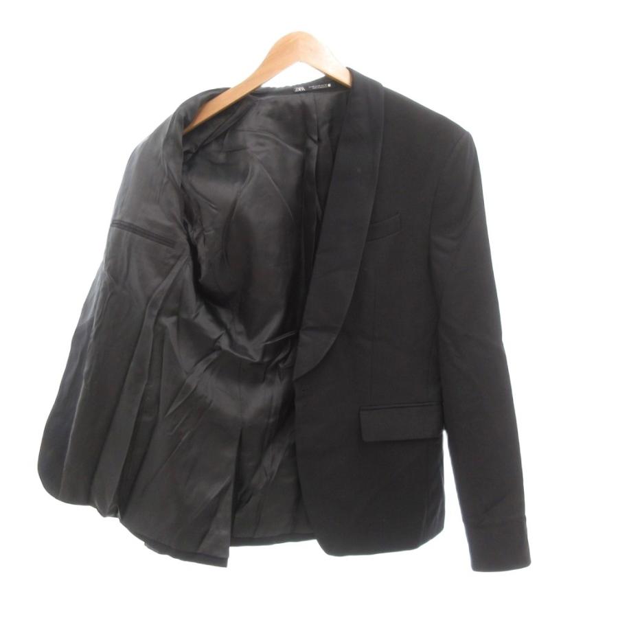 ZARA（ザラ） ショールカラージャケット ウール 48 黒 ブラック 総裏地