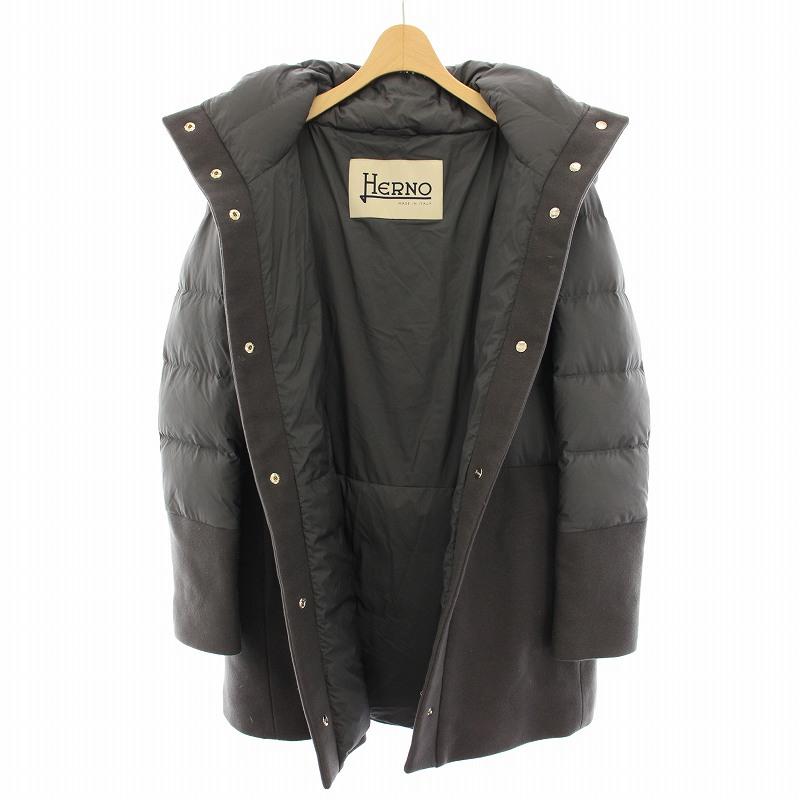ヘルノ HERNO ダウンコート アウター フード 切替 42 グレー PI1199D
