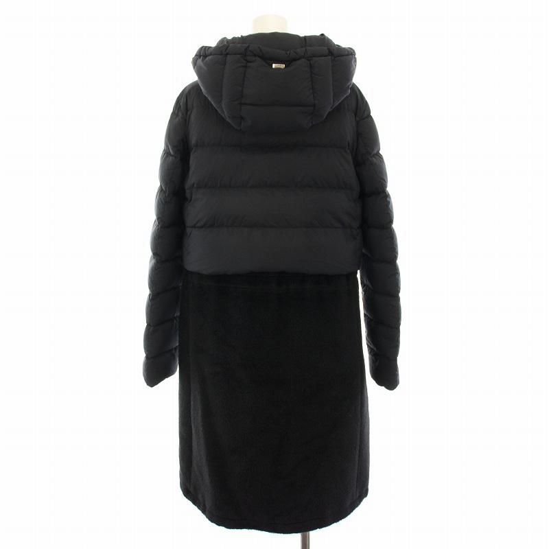 ヘルノ　ダウンコート　異素材ミックス　ニット　ベージュ　オフホワイト ヘルノダウンコート異素材ミックスニットベージュオフホワイト