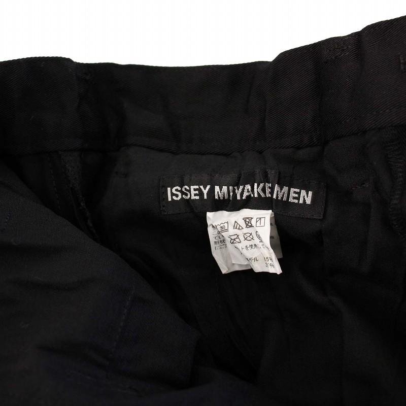 【中古】イッセイミヤケメン ISSEY MIYAKE MEN プリーツパンツ ストレート 1 ブラック ME91FF253 /KH メンズ イッセイミヤケメン ISSEY MIYAKE MEN プリーツパンツ ストレート 1