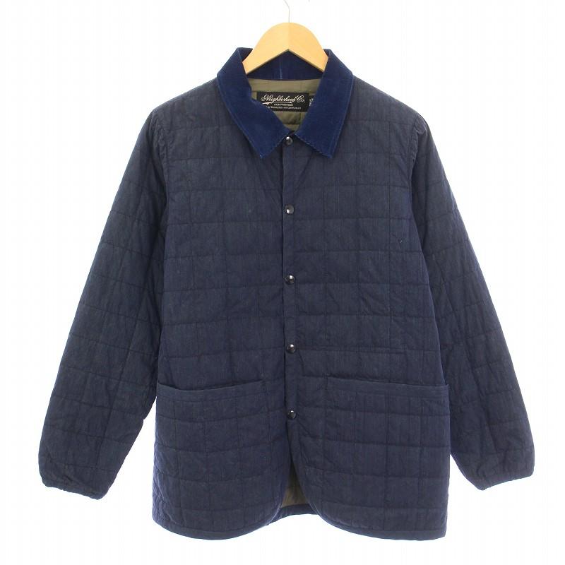 【中古】ネイバーフッド Q.C. CN-JKT キルティングジャケット 中綿 ステンカラー アウター S 紺 171TSNH-JKM03 ネイバーフッド NEIGHBORHOOD Q.C. CN-JKT キルティングジャケット