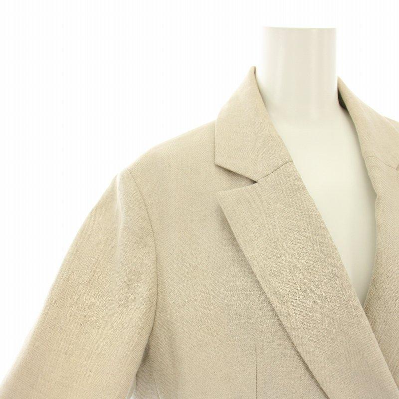 カオス CHAOS テーラードジャケット ダブル 麻 リネン F ベージュ