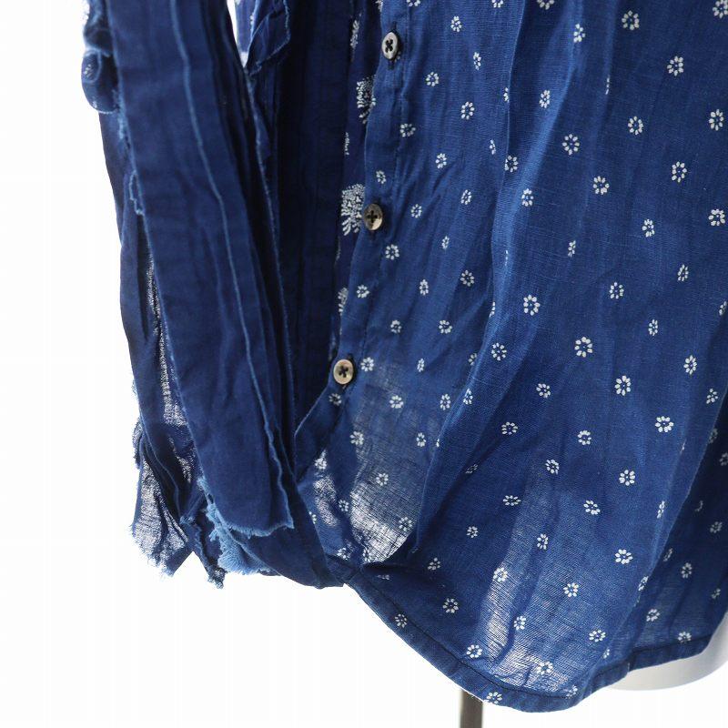 キャピタル  ブラウス キャピタル kapital シャツ ブラウス 長袖 総柄 コットン 麻