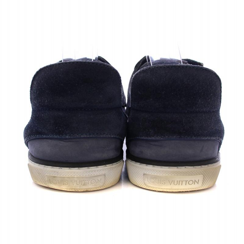 【中古】ルイヴィトン LOUIS VUITTON ダミエ スニーカー シューズ スエード 6.5 ネイビー GO0182 メンズ LOUIS VUITTON（ルイ・ヴィトン） ダミエ スニーカー シューズ