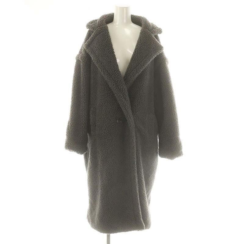 celinne美品⭐︎HYKE ボアロングコート グレー サイズ1 HYKE（ハイク）の「＜HYKE（ハイク）＞ボア ロングコート