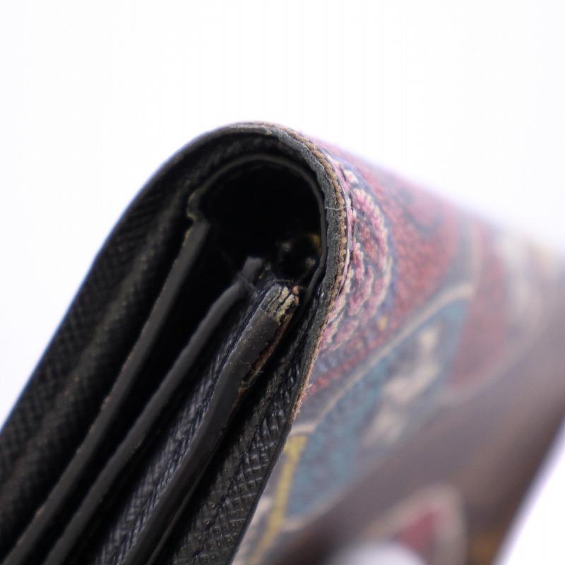 【中古】ルイヴィトン ポルトフォイユ・ヴィクトリーヌ 山本寛斎 歌舞伎モチーフ 三つ折り財布 ロゴ 総柄 茶 ルイヴィトン ポルトフォイユ・ヴィクトリーヌ 山本寛斎 歌舞伎