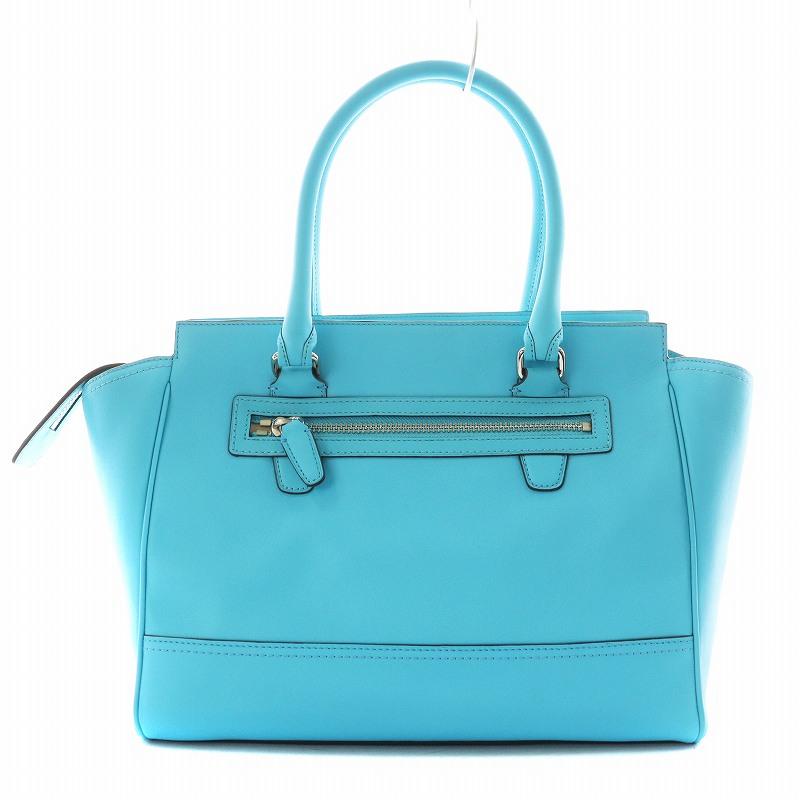 coachライトブルー レザー トートバッグ