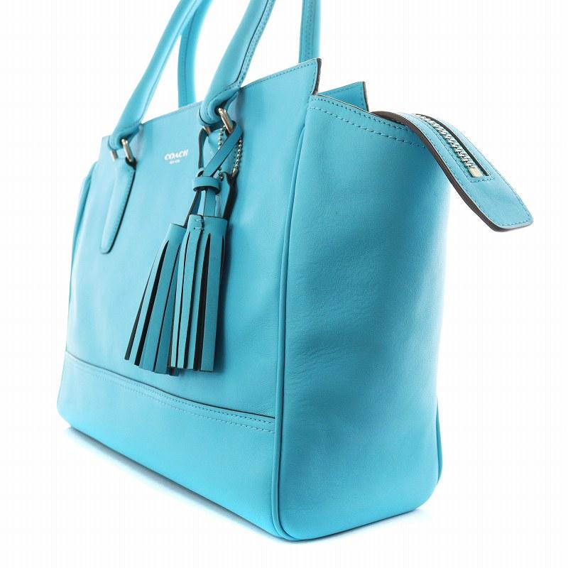coachライトブルー レザー トートバッグ