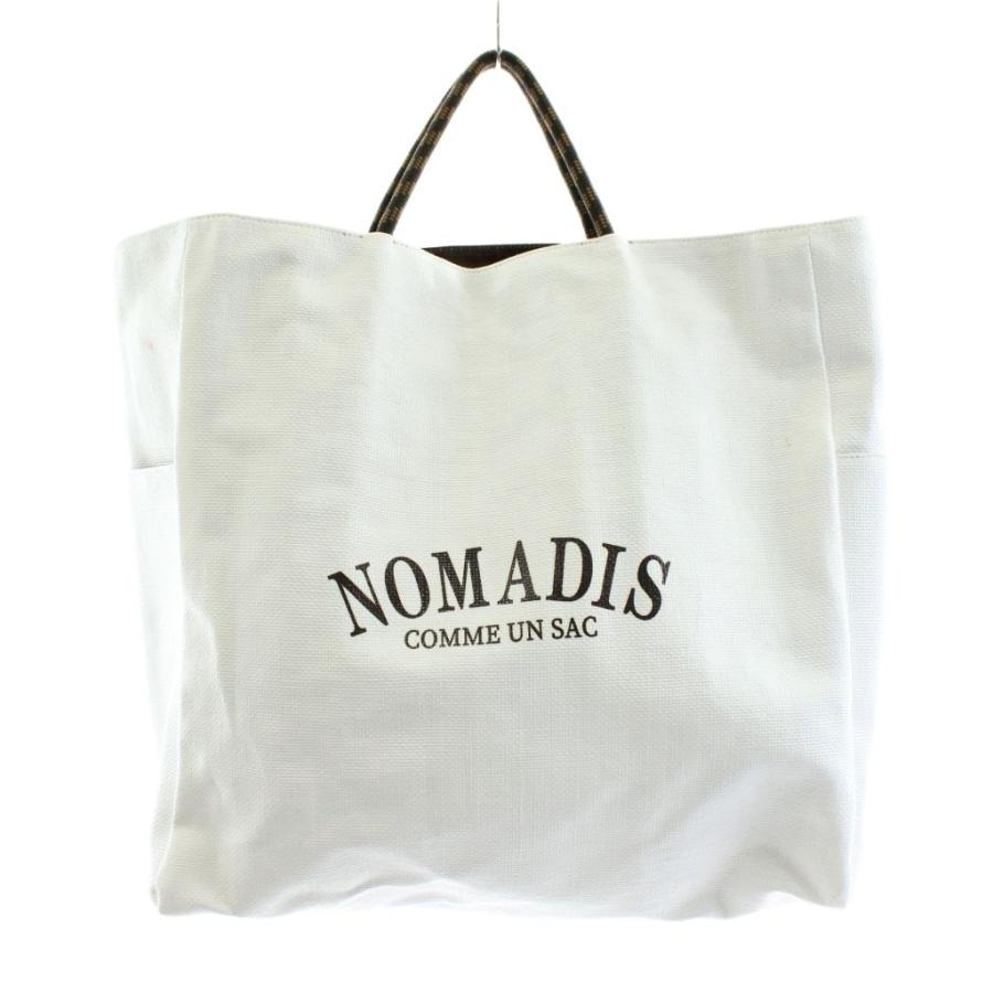 ノマディス NOMADIS トートバッグ ロゴ ナイロン 白 ホワイト /KU