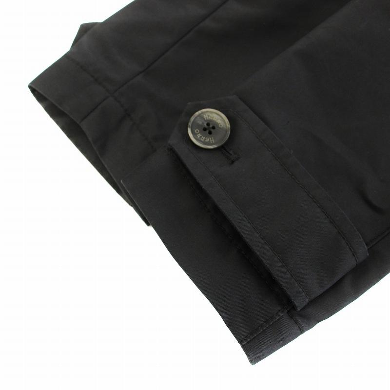 極美品 ヘルノ トレンチコート ベルト付き ブラックM ヘルノ HERNO トレンチコート アウター ミドル ベルト 44 黒