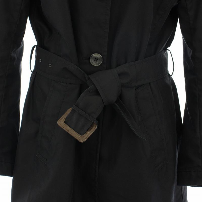 ヘルノ HERNO トレンチコート アウター ミドル ベルト 44 黒 ブラック