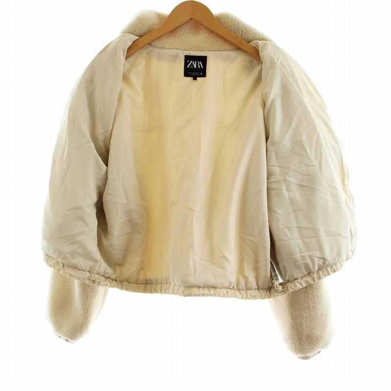 ◼︎ZARA ベージュ ノーカラージャケット フリース ♡SALE中♡ZARA フリースジャケット ベージュ - メルカリ