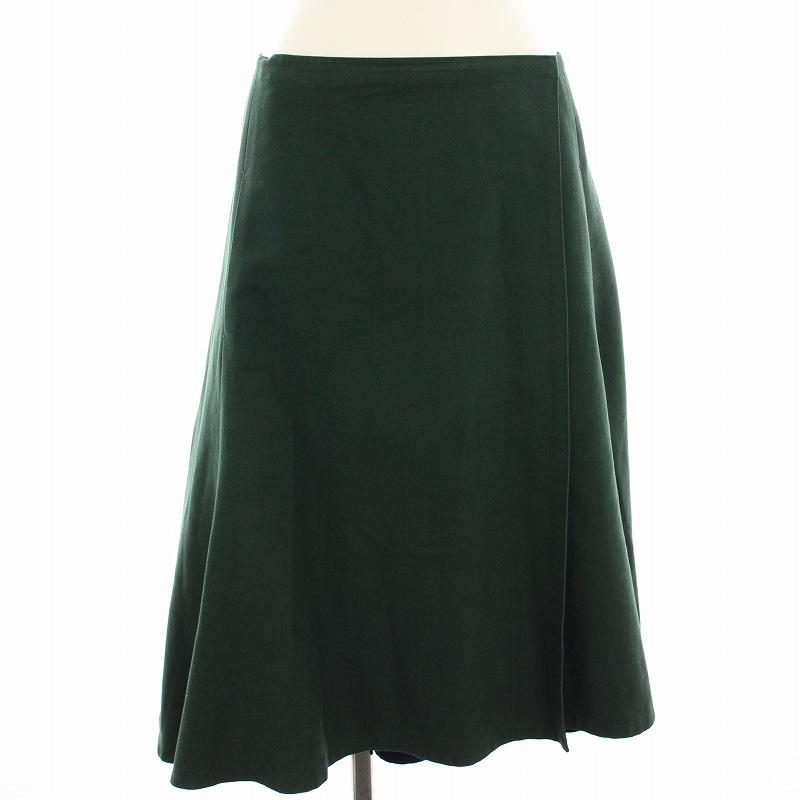 ドゥロワー　スカート　36 ドゥロワー Drawer ラップスカート 巻きスカート ミモレ ロング 36 緑