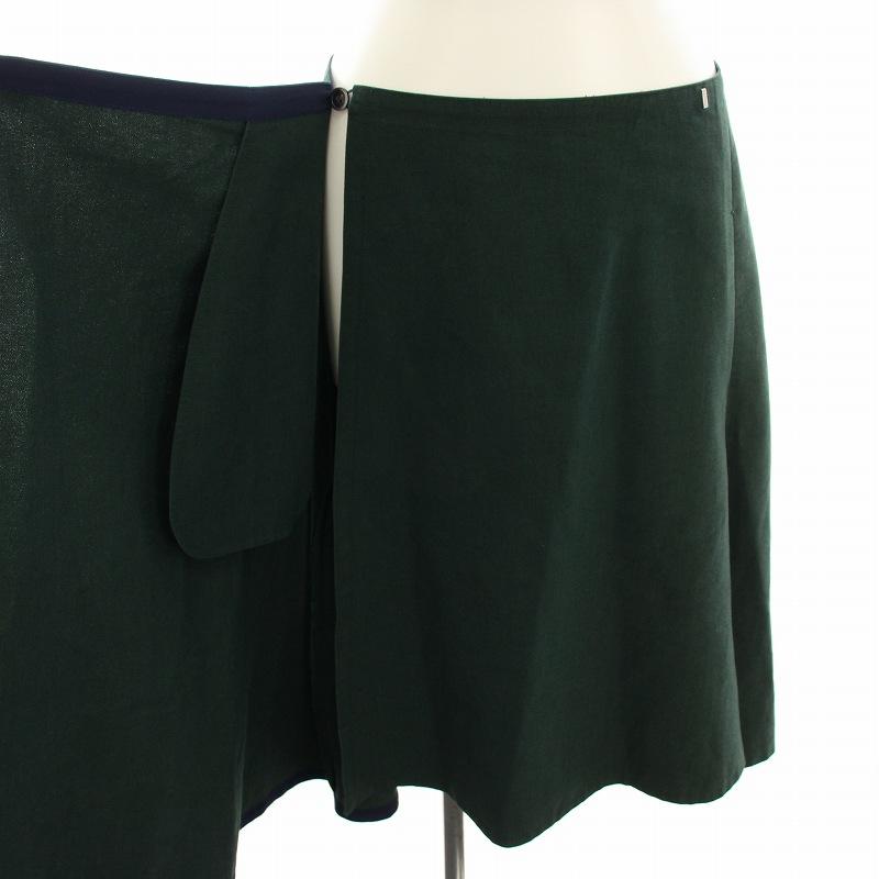 ドゥロワー Drawer ラップスカート 巻きスカート ミモレ ロング 36 緑