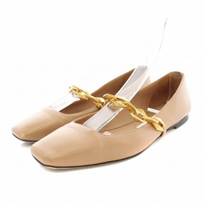 37.5　JIMMY CHOO　ジミーチュウ　フラット　ベージュ　ゴールドロゴ 楽天市場】ジミーチュウ フラット（靴）の通販