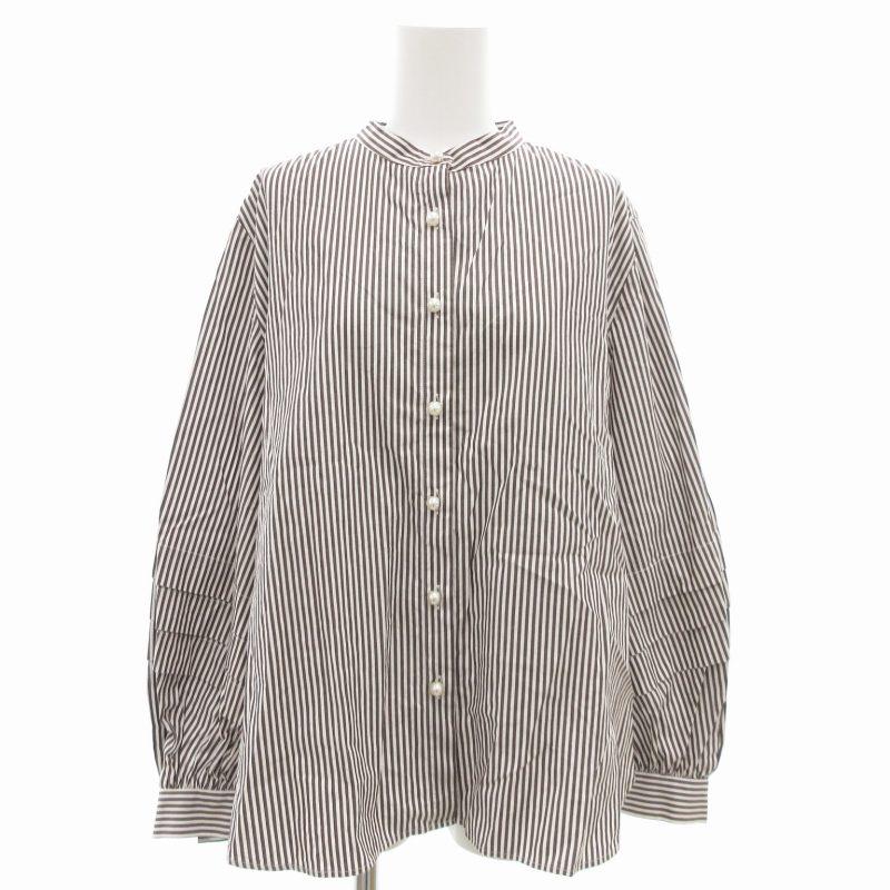 プラステ PLST 22AW ティアードスリーブバンドカラーシャツ ブラウス 