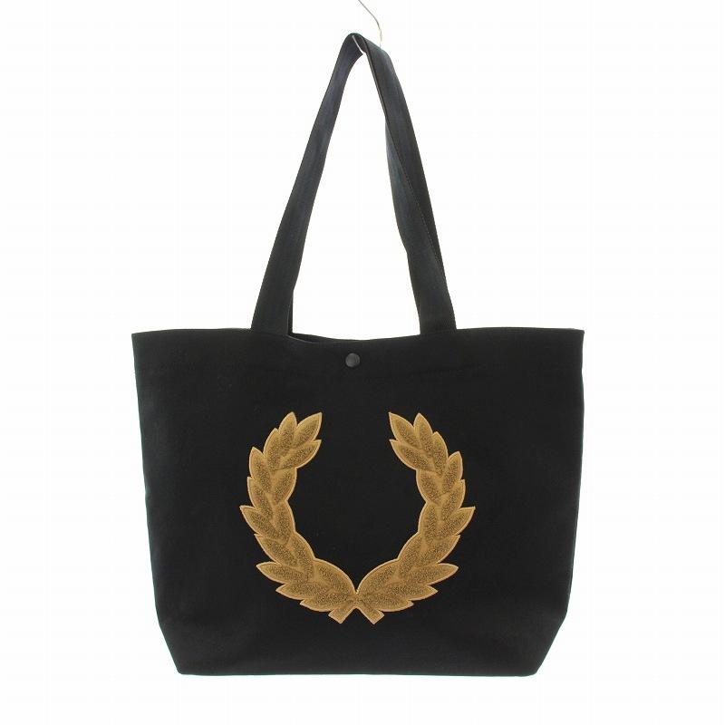FRED PERRY（フレッドペリー） トートバッグ キャンバス ロゴ刺繍 黒