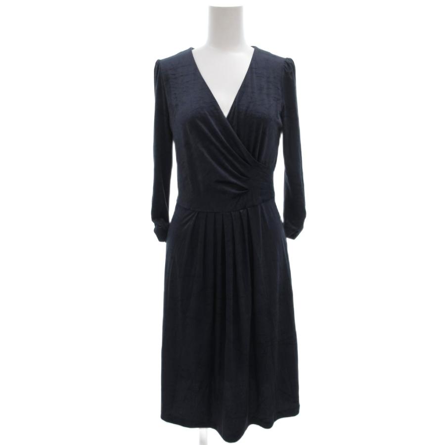 新品未使用　ANAYI ネイビー 長袖 ワンピース 36 アナイ ANAYI ワンピース ロング ベロア 長袖 36 紺 ネイビー /BS
