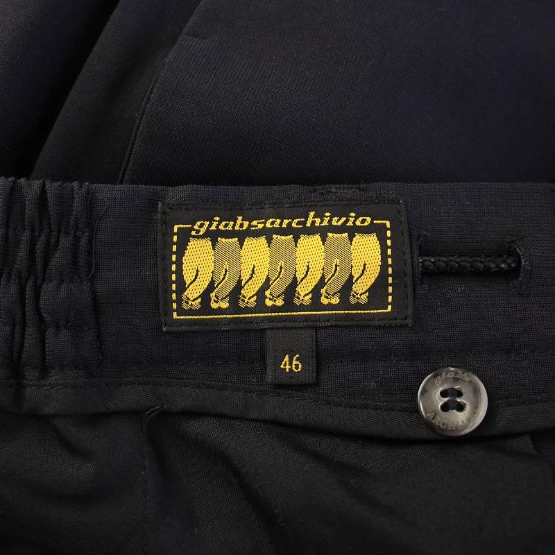【中古】ジャブスアルキヴィオ MASACCIO GOLD テーパードパンツ スラックス ジップフライ ストレッチ ウール混 紺 ジャブスアルキヴィオ giab's archivio MASACCIO GOLD テーパード