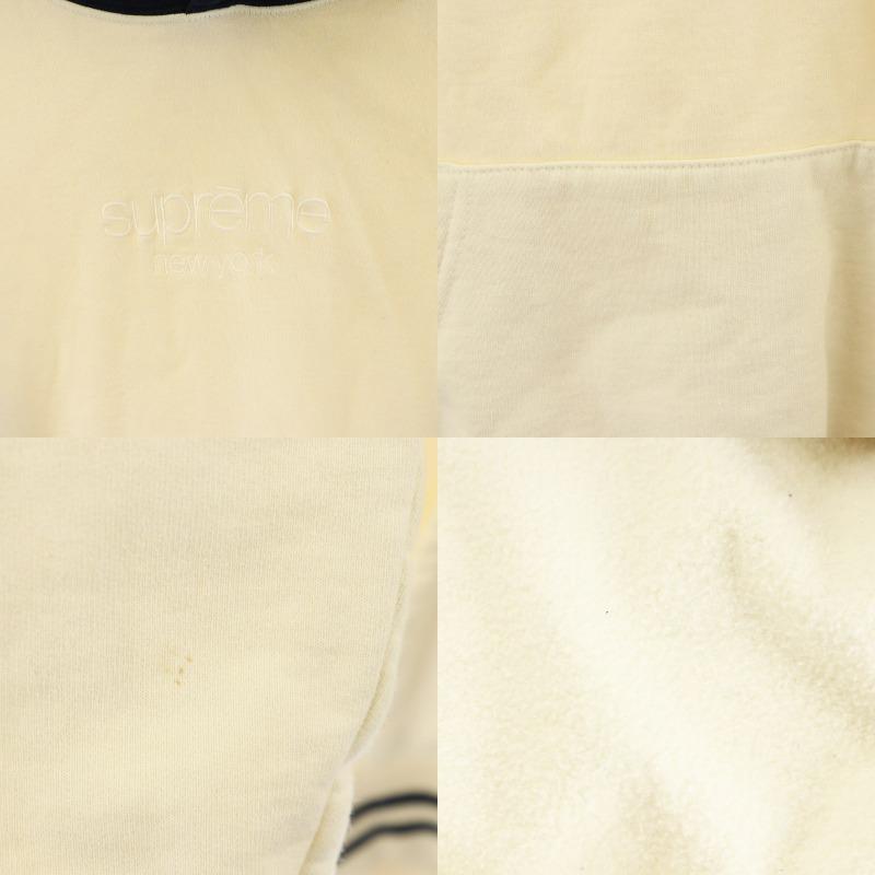 【中古】シュプリーム 15AW クラシック ロゴ フーディ スウェットシャツ パーカー M アイボリー 紺 Supreme（シュプリーム） SUPREME 15AW クラシック ロゴ フーディ