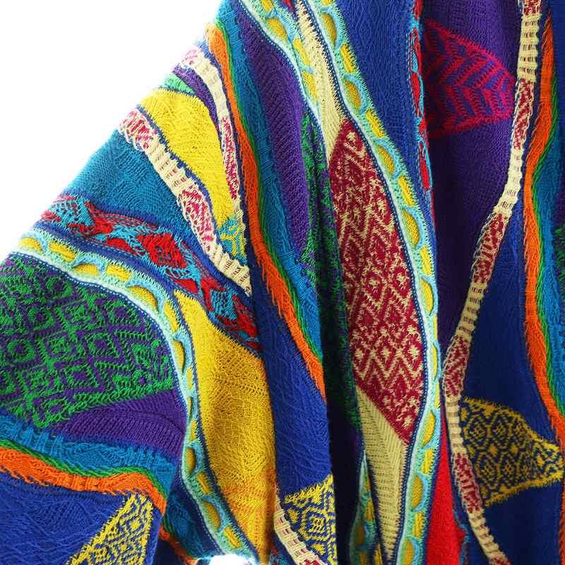 クージー COOGI 3Dニットカーディガン ロング丈 総柄 コットン S 
