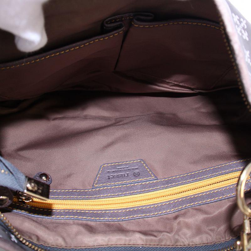 【美品】russet 2WAY ショルダー ハンドバッグ レザー型押しモノグラム ラシット RUSSET 2WAY ショルダーバッグ ハンドバッグ ワンハンドル
