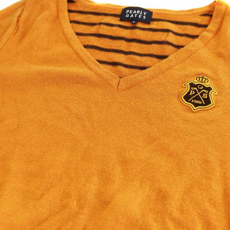 パーリーゲイツ PEARLY GATES ニット セーター 長袖 ワッペン ロゴ