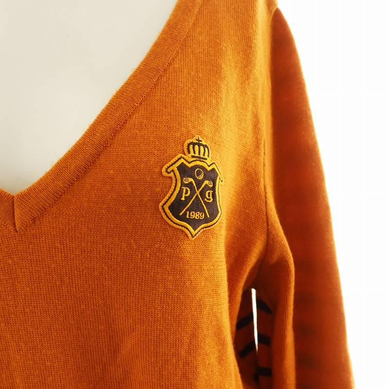 パーリーゲイツ PEARLY GATES ニット セーター 長袖 ワッペン ロゴ