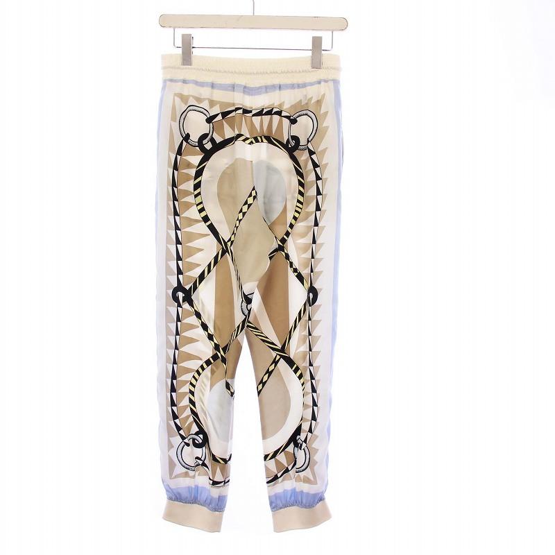 【中古】エルメス 23AW フィギュール・アーティスティック ジョガーパンツ イージーパンツ シルク 36 アイボリー HERMES（エルメス） HERMES 23AW フィギュール・アーティスティック