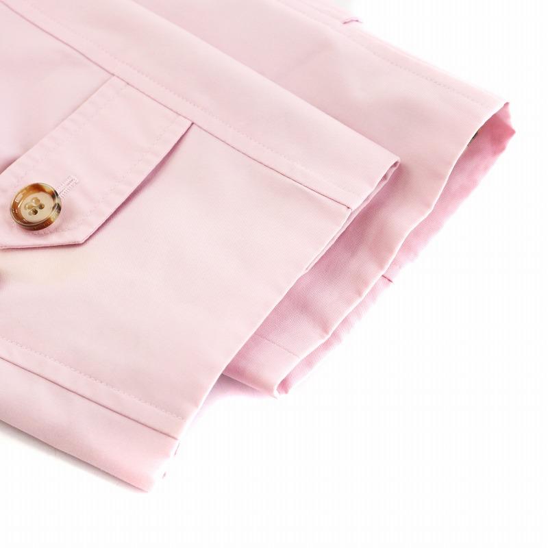 【中古】バーバリー BURBERRY バルマカーン ステンカラーコート ロング丈 裏地ノバチェック I40 ピンク BURBERRY（バーバリー） バルマカーン ステンカラーコート ロング丈