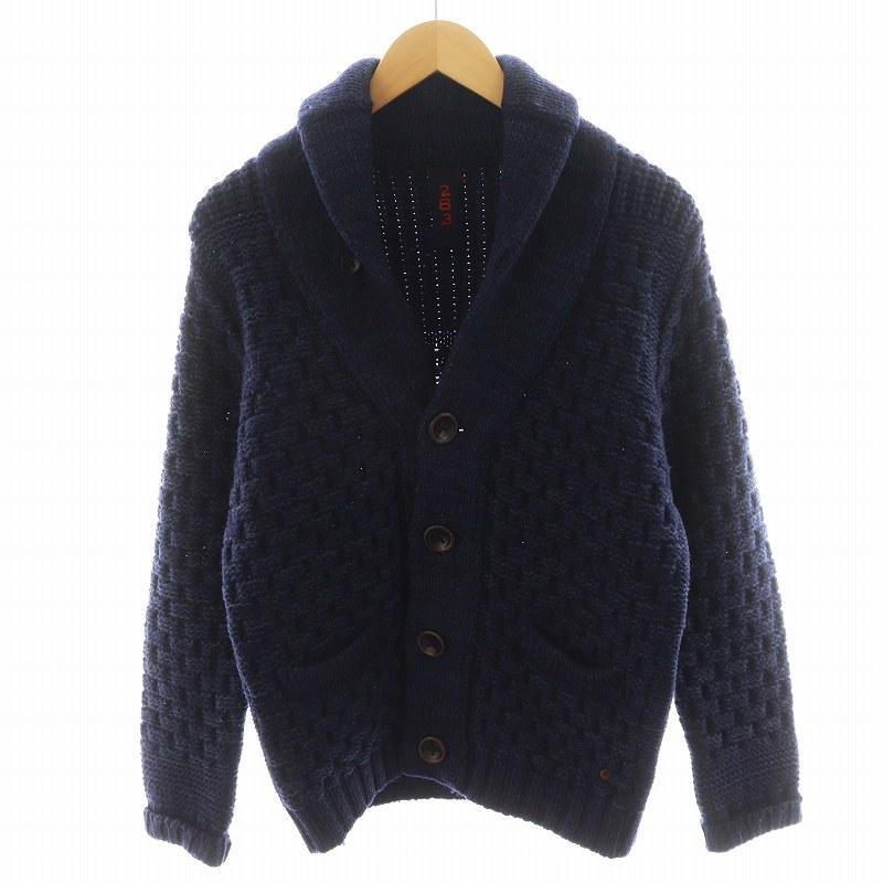 【中古】ザノーネ ZANONE 2B3 JOE カーディガン ロゴ ウール 48 紺 ネイビー 7ET JP3 ZB001 /AN30 メンズ ザノーネ ZANONE 2B3 JOE カーディガン ロゴ ウール 48 紺 ネイビー