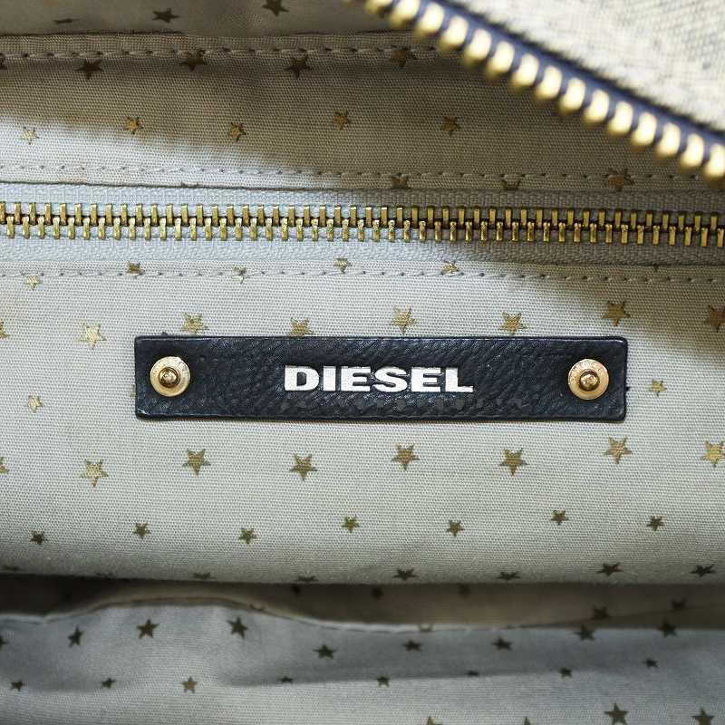 DIESEL（ディーゼル） ハンドバッグ ロゴ デニム地 グレー 紺 ネイビー
