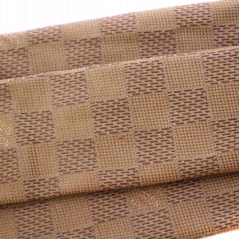 【中古】ルイヴィトン LOUIS VUITTON ダミエ ネクタイ レギュラータイ ロゴ チェック柄 シルク 総柄 F 茶 ブラウン LOUIS VUITTON（ルイ・ヴィトン） ダミエ ネクタイ レギュラータイ