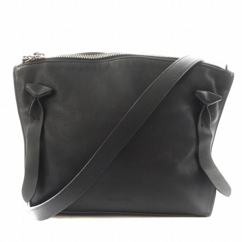 JIL SANDER ブラックレザーショルダーバッグ JIL SANDER ジルサンダー （JIL SANDER） スモールサイズ レザー