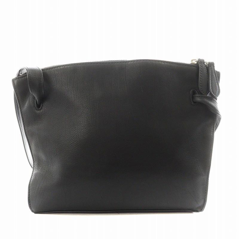 【ほぼ未使用】JIL SANDER ブラックレザーショルダーバッグ JIL SANDER(ジルサンダー) chain shoulder bag レザー チェーン