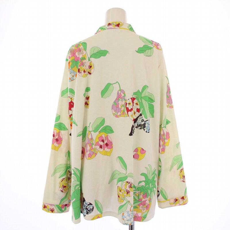 【時巡る】美品　LEONARD SPORT カーディガン　ロゴボタン　花柄 レオナールスポーツ LEONARD SPORT カーディガン 長袖 前開きトッパー