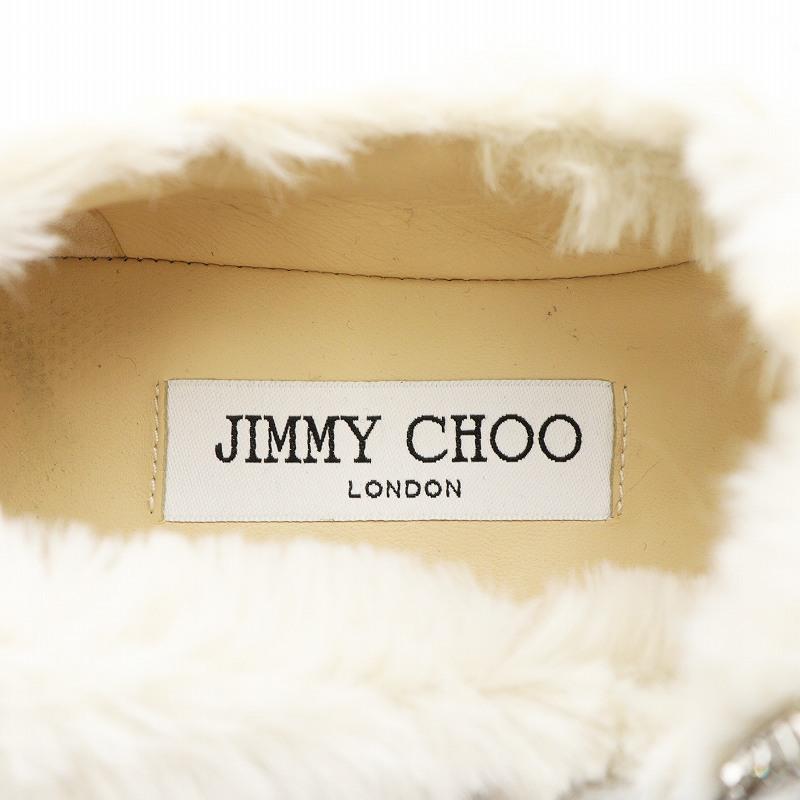 JIMMY CHOO KRISTA FLAT ビジュー ファー 36