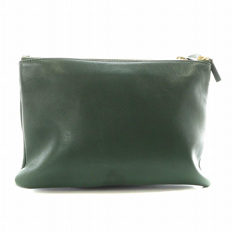 CELINE（セリーヌ） トリオラージ ショルダーバッグ ラムスキン 緑 