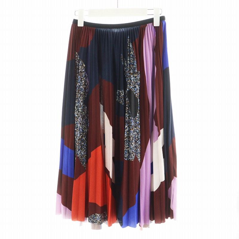 【中古】ポールスミス PAUL SMITH Botanical Collage プリーツスカート ロング丈 花柄 M マルチカラー 235150 Paul Smith（ポール・スミス） PAUL SMITH Botanical Collage プリーツ