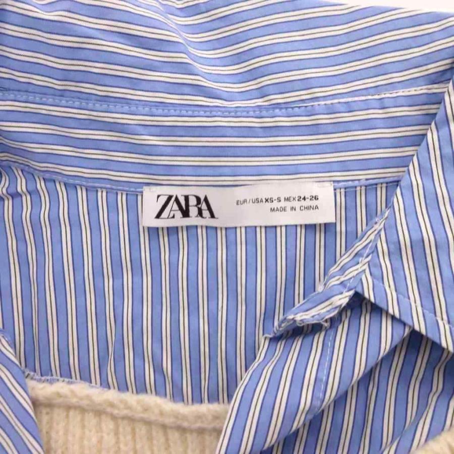 シャツ/ブラウス(長袖/七分) zara ZARA - ZARA ザラ 総柄 7分袖 ブラウス シャツ sizeS/白