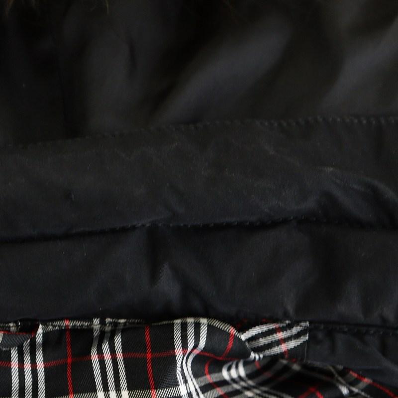 BURBERRY BLACK LABEL ファー付 チェック ダウン ジャケット M