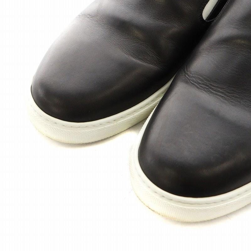 【中古】ディースクエアード DSQUARED2 スリッポン シューズ レザー 45 黒 ブラック /AN19 ●D メンズ DSQUARED2（ディースクエアード） スリッポン シューズ レザー 45 黒