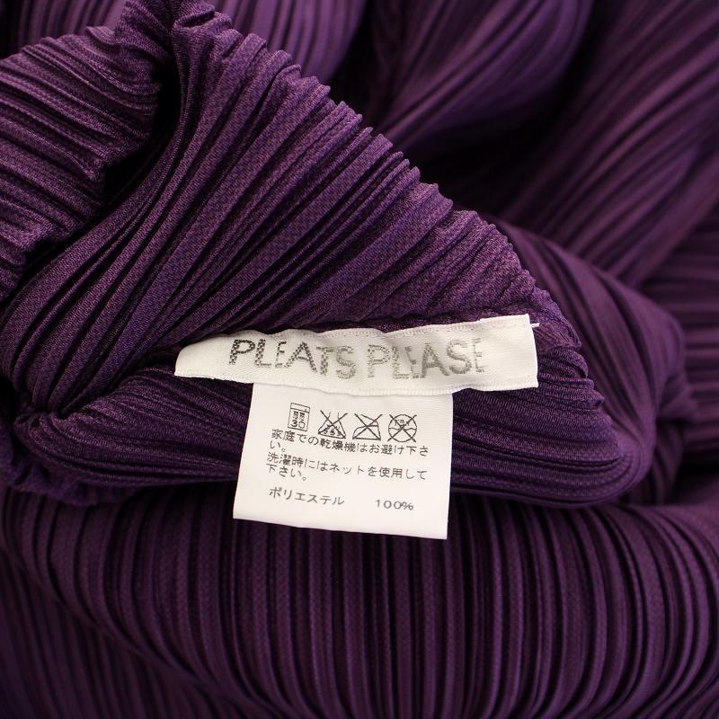イッセイミヤケ　プリーツプリーズ　ワンピース　紫　サイズ3 レディース プリーツプリーズ PLEATS PLEASE イッセイミヤケ シャツ