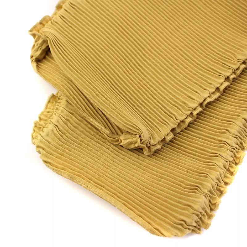 【中古】トーテム イエローミアヴィナドレス タイトワンピース 長袖 ミモレ ロング ボートネック マスタード 黄色 トーテム イエローミアヴィナドレス タイトワンピース 長袖 ミモレ