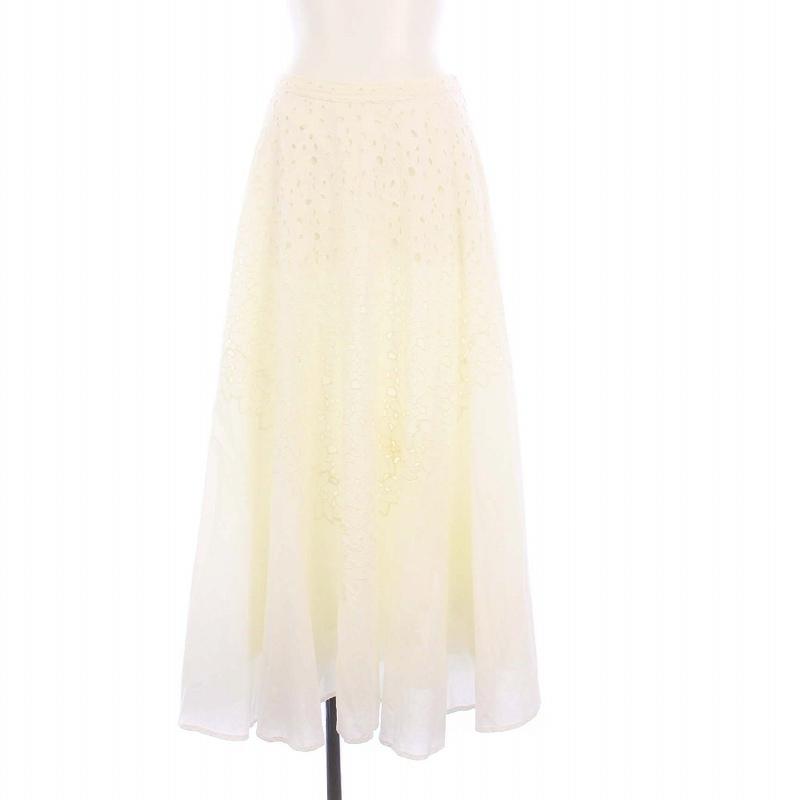 【中古】マーレット Merlette 24AW MERRICK SKIRT メリックスカート フレア ロング 刺繍 2 ホワイト 4010500018 マーレット Merlette 24AW MERRICK SKIRT メリックスカート フレア